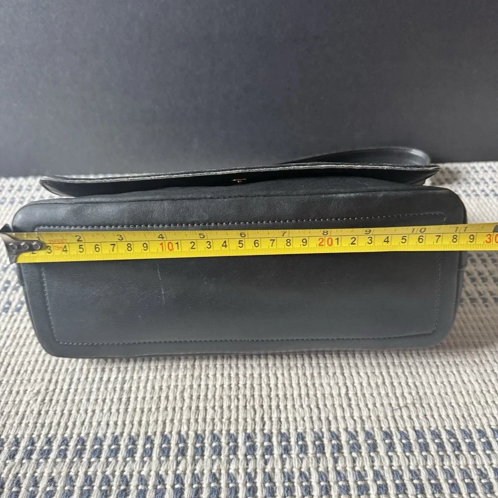 Vintage Coach Legacy 1991 Costa Rica Black Leather Flap Shoulder Bag 9828